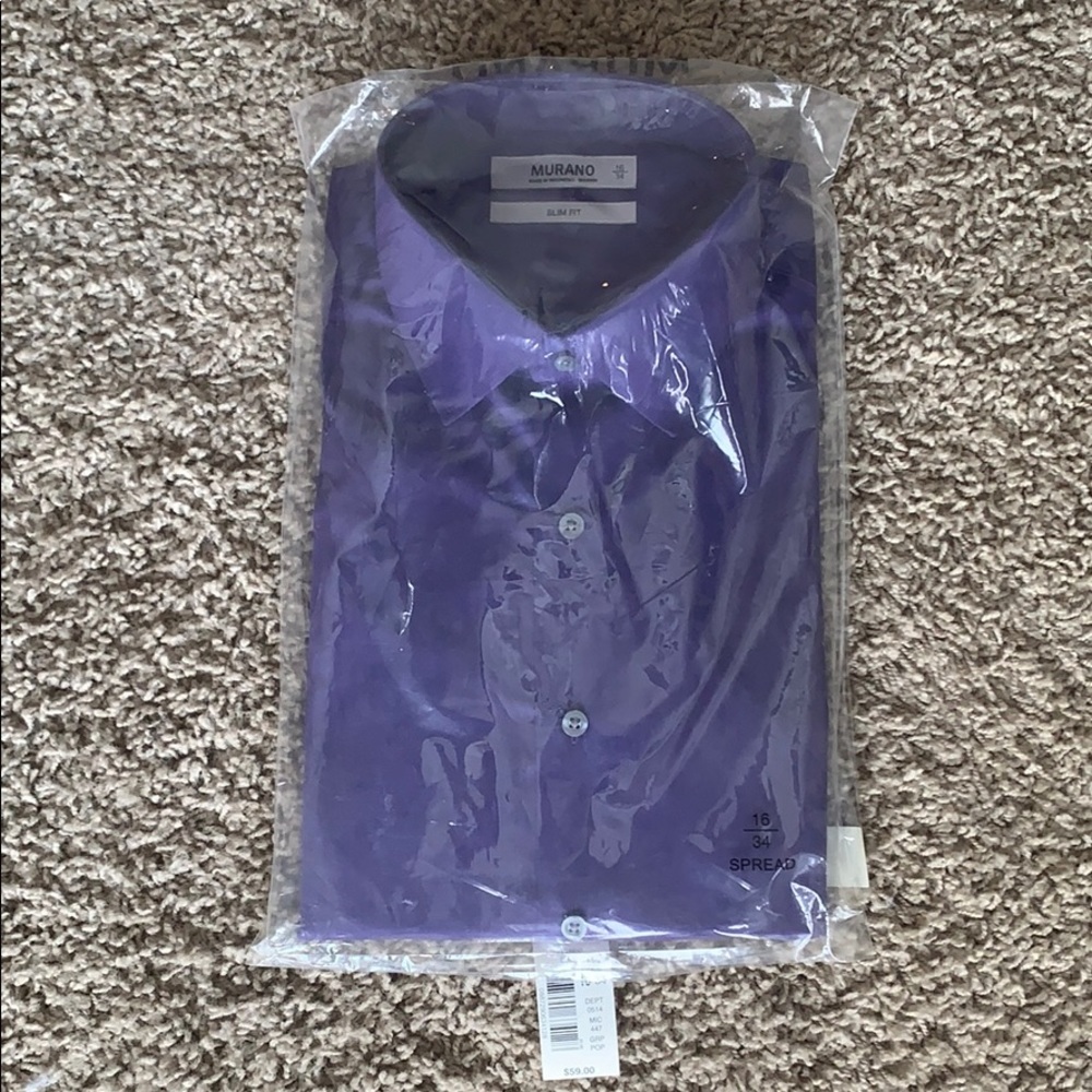 Murano Dark Purple Slim Fit Dress Shirt